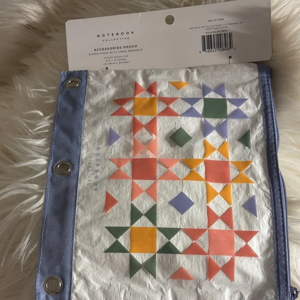 Geometric Kids Pouch - Blue and Multicolor - Picture 2 of 2